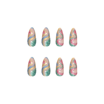 Confetti Swirls| Medium Almond Manicure | Press On Nails