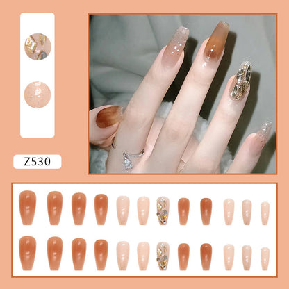 Tangerine Twinkle | Long Coffin Manicure  | Press On Nail