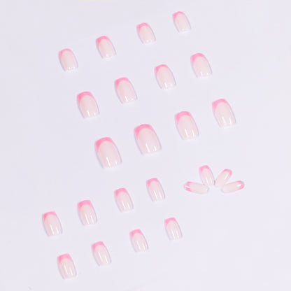 Dolce Pink French| Short Squoval Manicure | Press On Nails N381