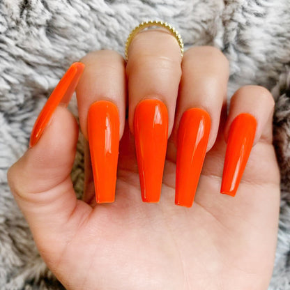 Neon Burst | Long Coffin Manicure | Press On Nails N524