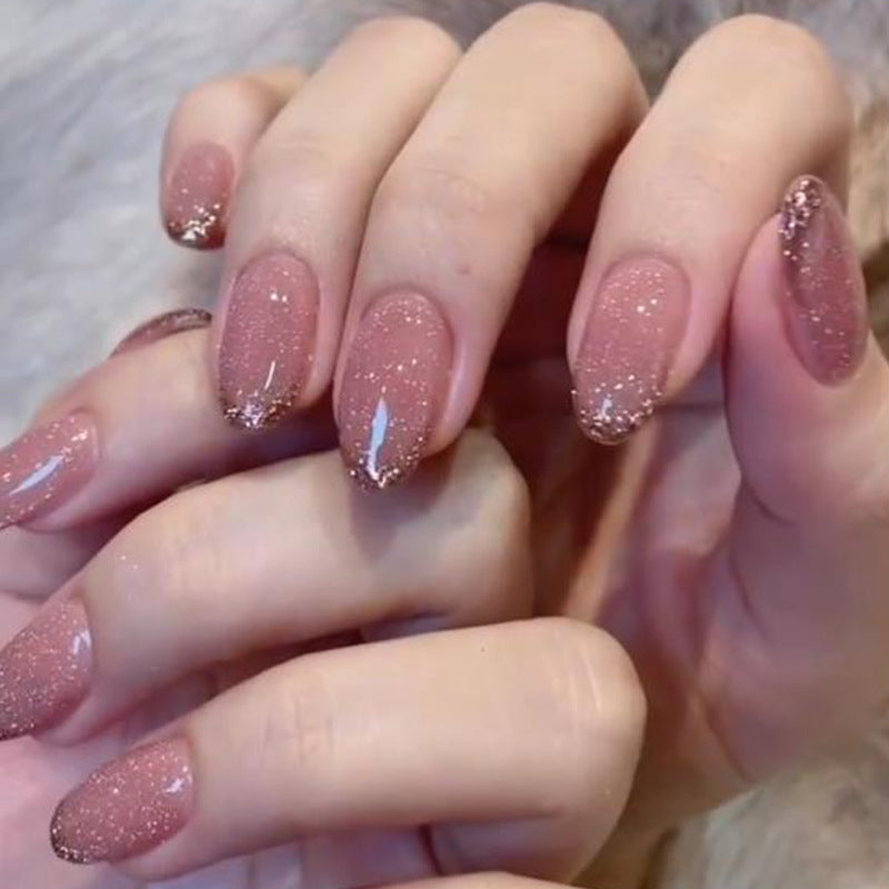 Dusty Pink Radiance| Medium Almond Manicure | Press On Nails N475