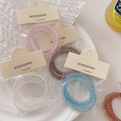 Telephone Wire Hair Ties |Coil Hair Band |Ponytail Holders Barrette|Spiral Hair Scrunchie 2pcs HT23