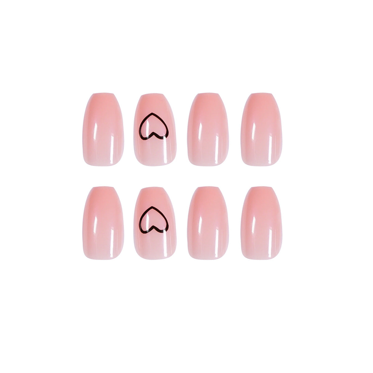 Gentle Peachy Love | Medium Coffin Manicure | Press On Nails N535