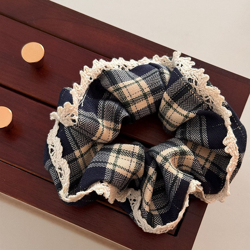 Plaid Lace Hair Tie|Hair Band |Ponytail Holders Barrette|Hair Scrunchie HT42