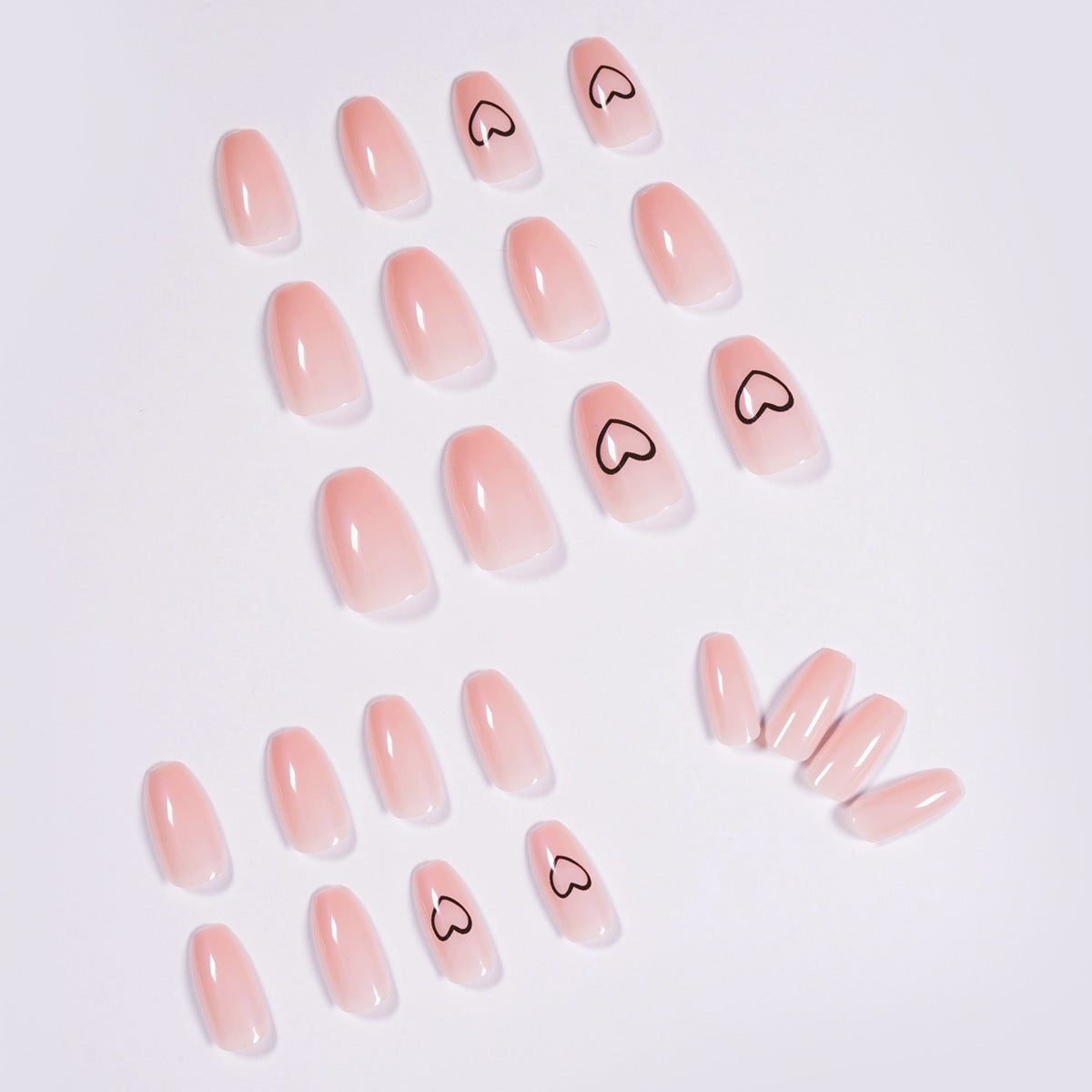 Gentle Peachy Love | Medium Coffin Manicure | Press On Nails N535