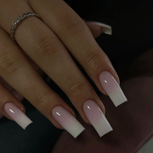 Sugary Pink Fade| Medium Squoval Manicure | Press On Nails N570