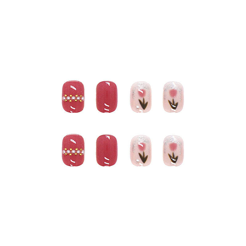 Tulip Delight | Short Squoval Manicure | Press On Nail