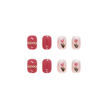 Tulip Delight | Short Squoval Manicure | Press On Nail