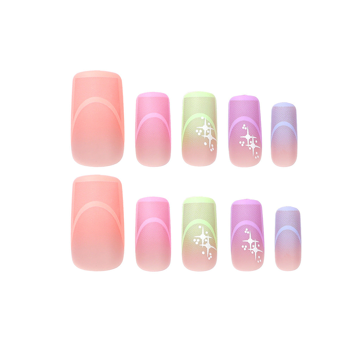 Candy Palette | Medium Coffin Manicure | Press On Nails N717