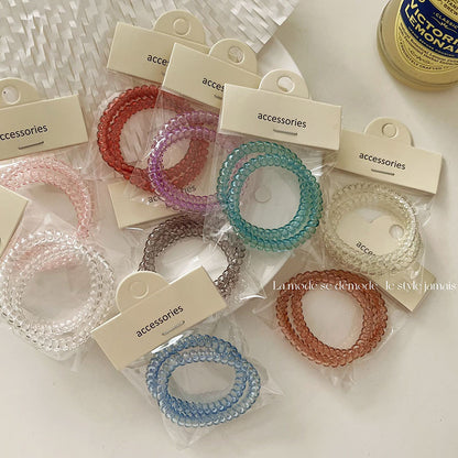 Telephone Wire Hair Ties |Coil Hair Band |Ponytail Holders Barrette|Spiral Hair Scrunchie 2pcs HT23