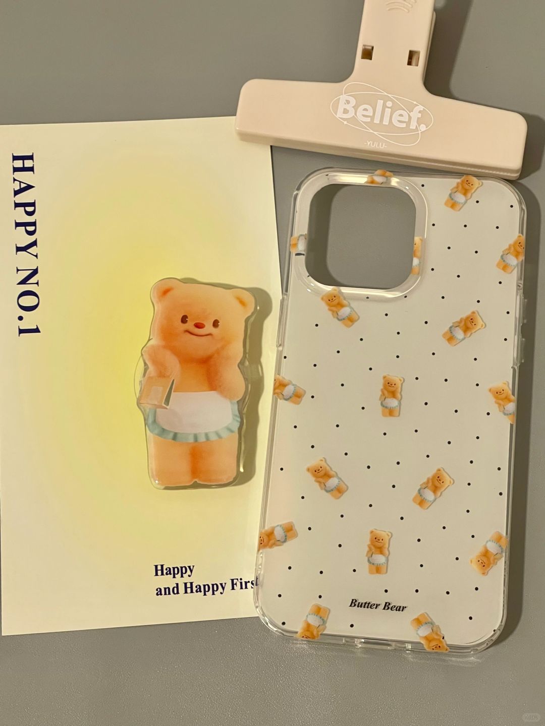 Sweet Butter Bear iPhone Case with Grip L9