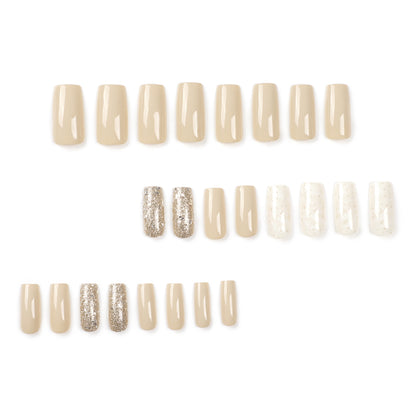 Luxe Khaki | Medium Coffin Manicure | Press On Nails N747