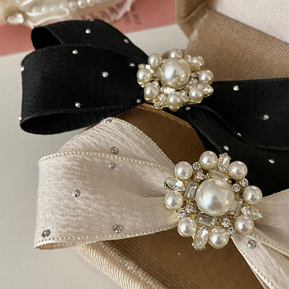 Regal Pearl Bow Hair Clip |Hair Snap Clip |Hair Barrette |Duckbill Hairpin A120