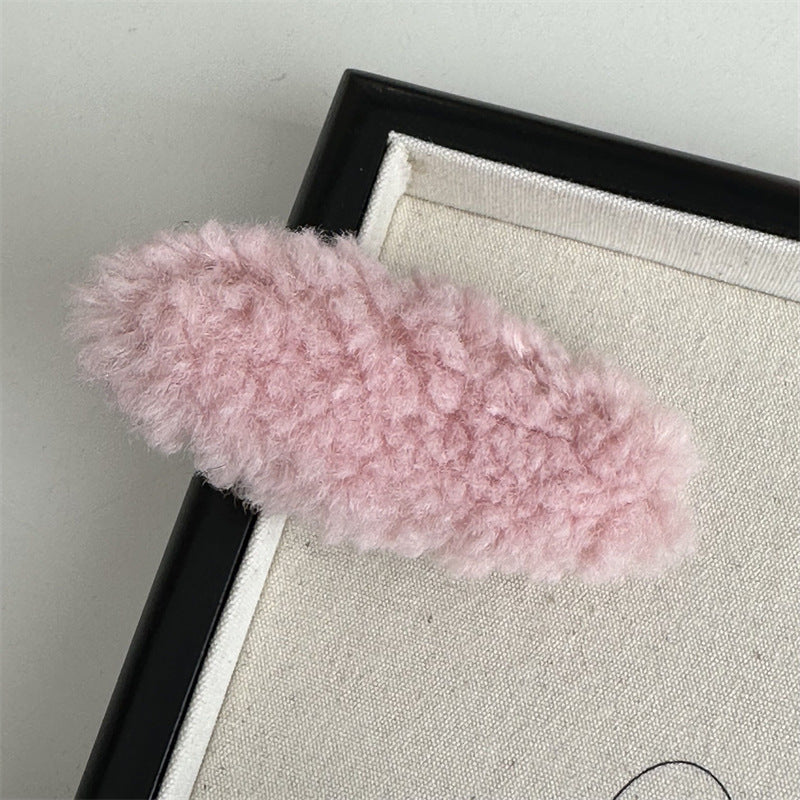 Plush Hair Clip |Furry Knit Embroidered Hair Snap Clip |Hair Barrette |Duckbill Hairpin A17