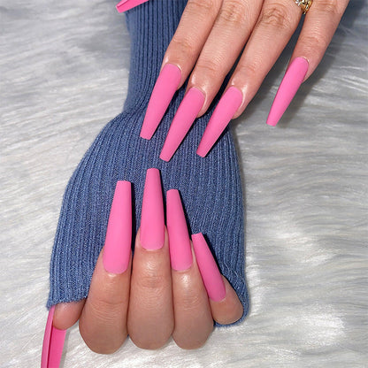 Matte Pure Elegance | Long Coffin Manicure | Press On Nails N623