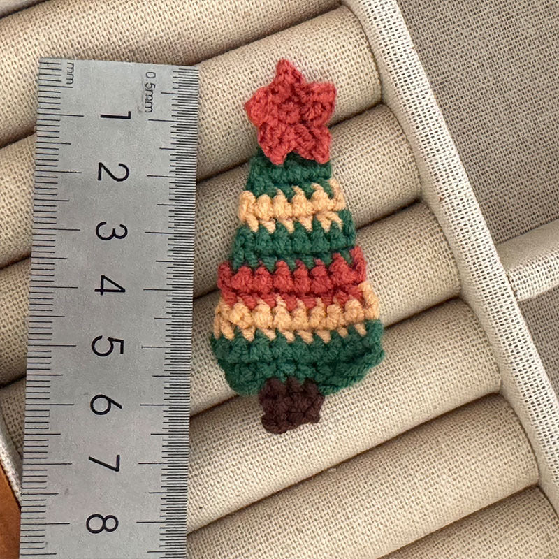 Crochet Christmas Tree Hair Clip |Evergreen Knit Embroidered Hair Snap Clip |Hair Barrette |Duckbill Hairpin A29