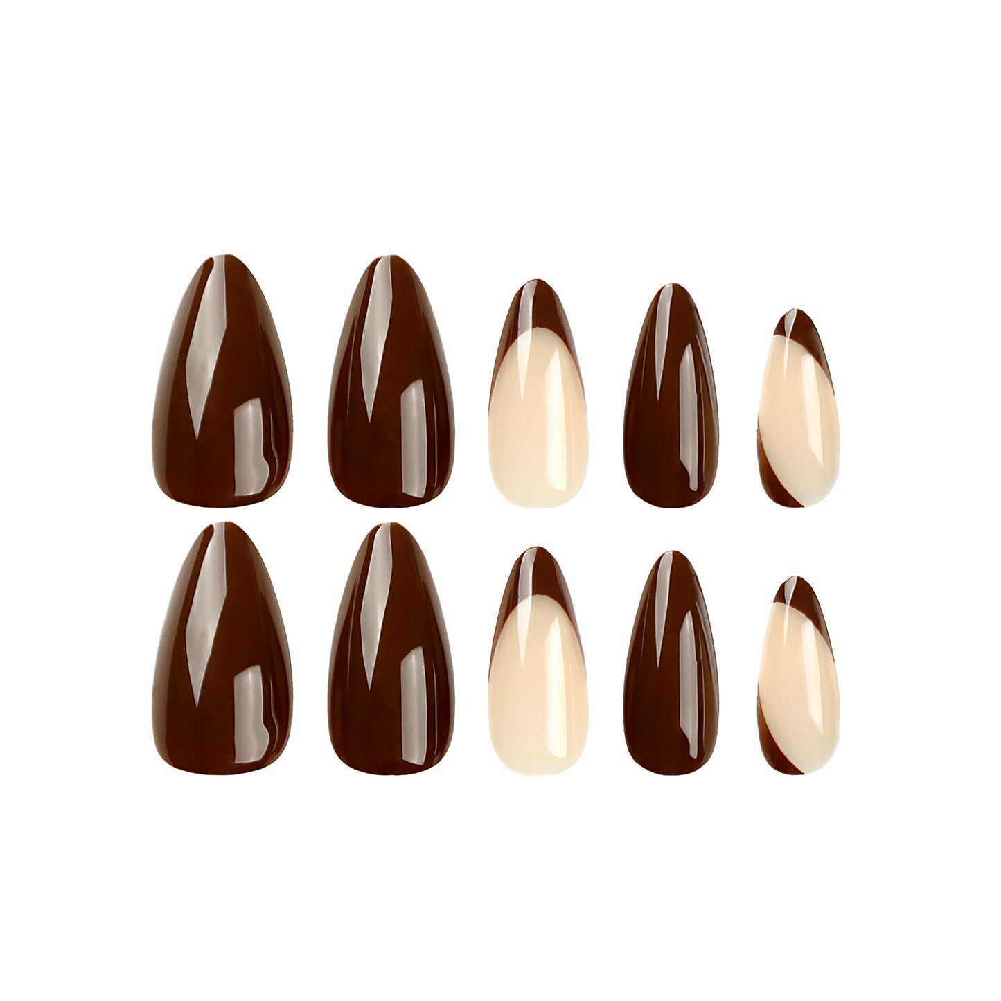 Chestnut Brown| Medium Almond Manicure | Press On Nails N597