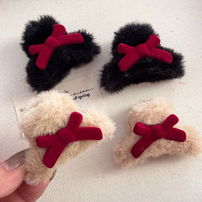 Mini Plush Bow Hair Clip |Hair Claw |Hair Barrette 2pcs A112