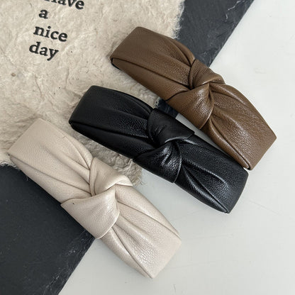 Leather Tieknot Hair Clip |Hair Snap Clip|Hair Barrette |Duckbill Hairpin 2pcs A153