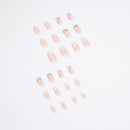 Pink Prism Sparkle| Short Squoval Manicure | Press On Nails N446