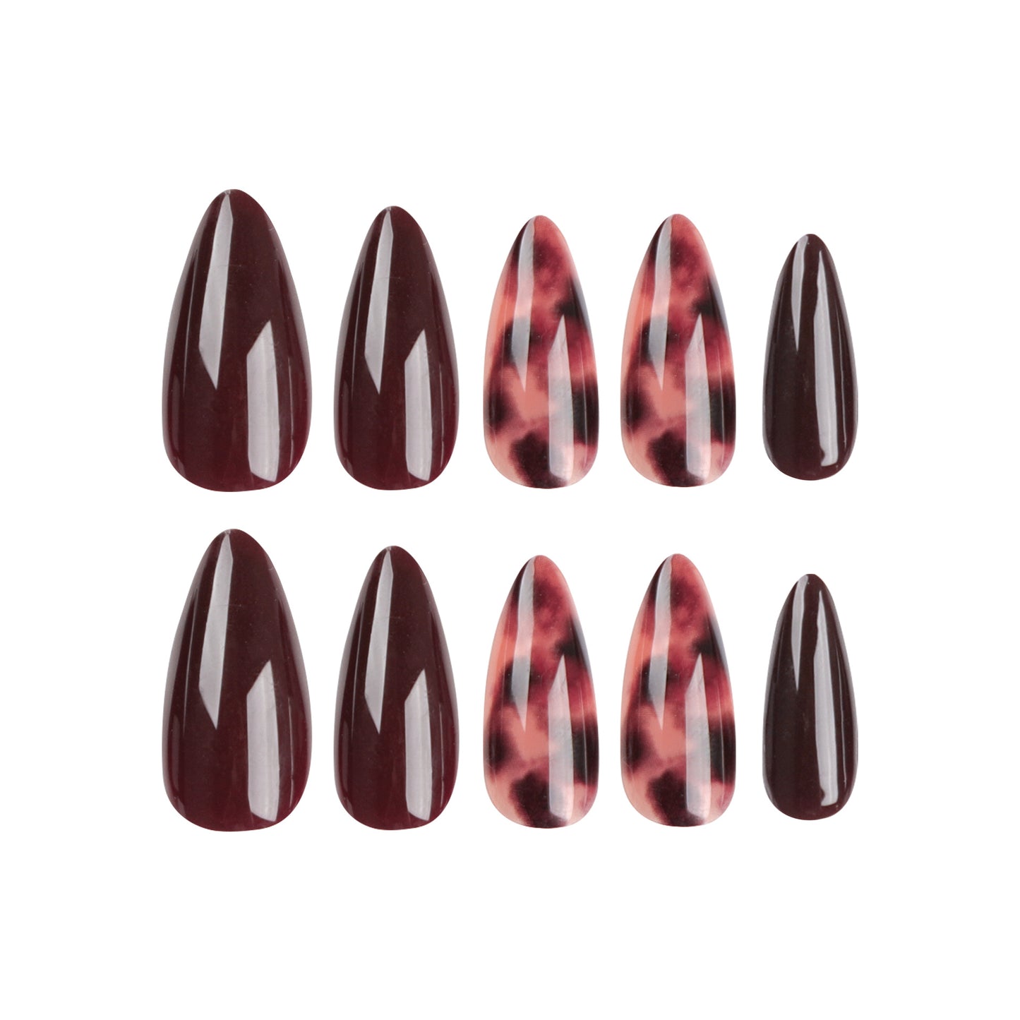 Tortoiseshell Elegance | Medium Almond Manicure | Press On Nails N478