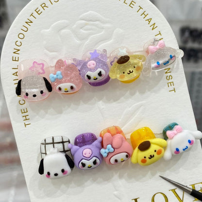 Bling Cuties  | Short Squoval Manicure | Handmade Press On Nails H101