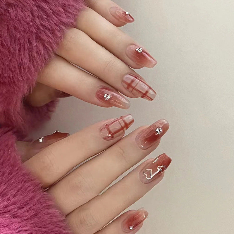 Rouge Ombre | Medium Coffin Manicure | Press On Nails N666