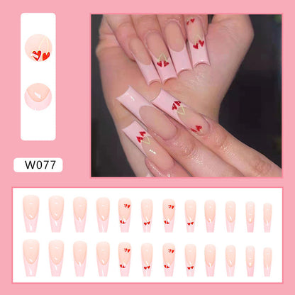 Pink Cherry Sweet | Long Coffin Manicure | Press On Nail