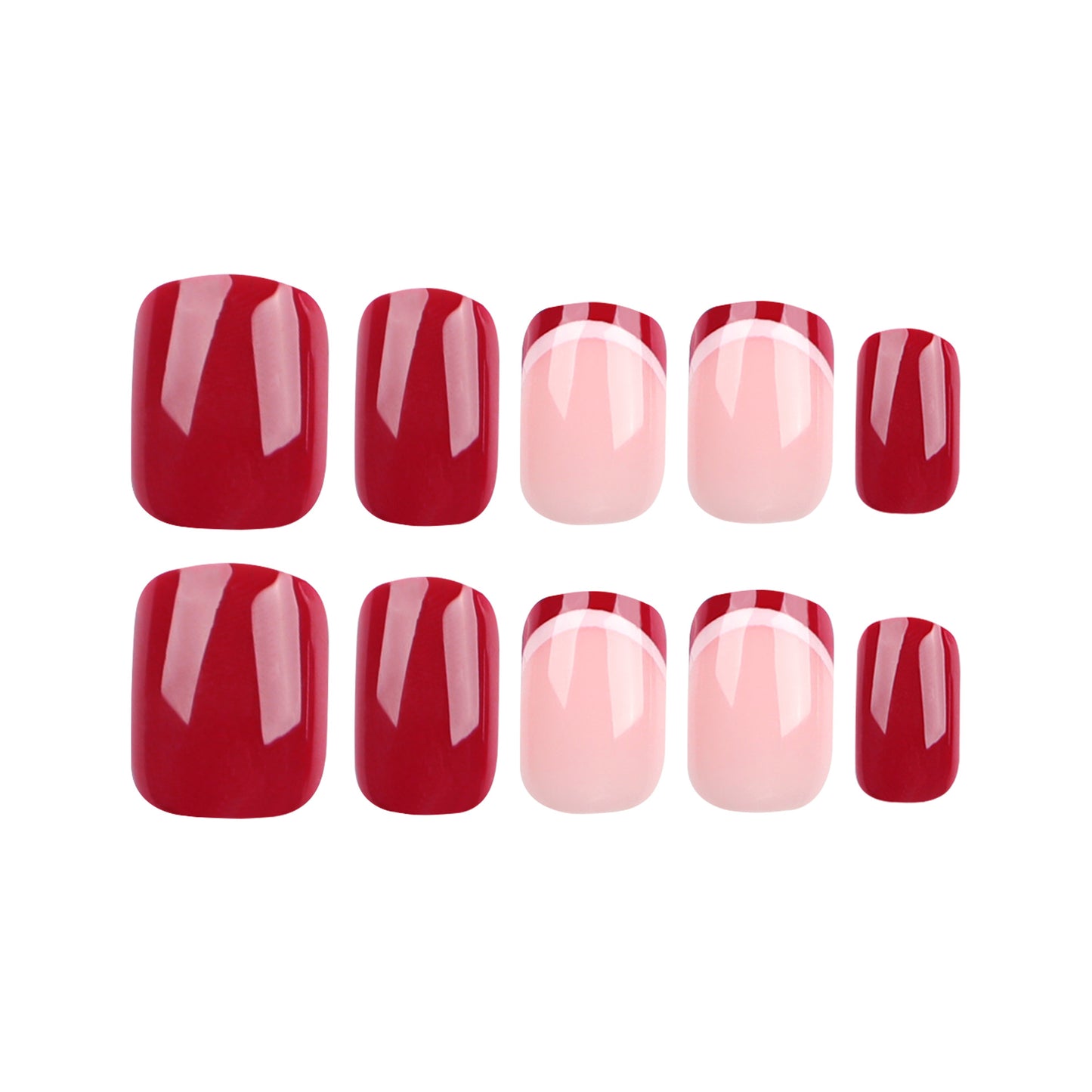 Ruby Rose Delight| Short Squoval Manicure | Press On Nails N719