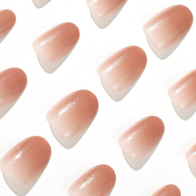 Dusty Pink Ombre | Short Almond Manicure | Press On Nails N407