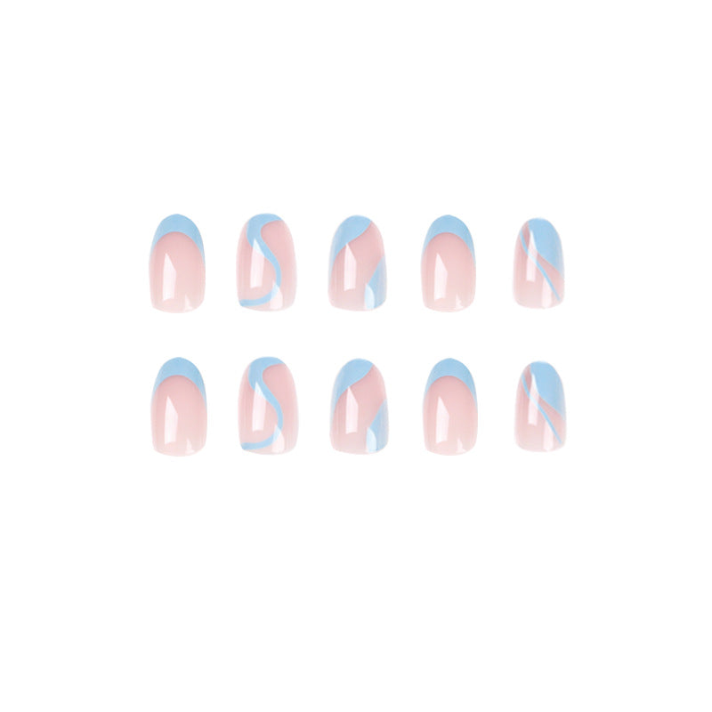 Azure Wave| Medium Almond Manicure | Press On Nails N461