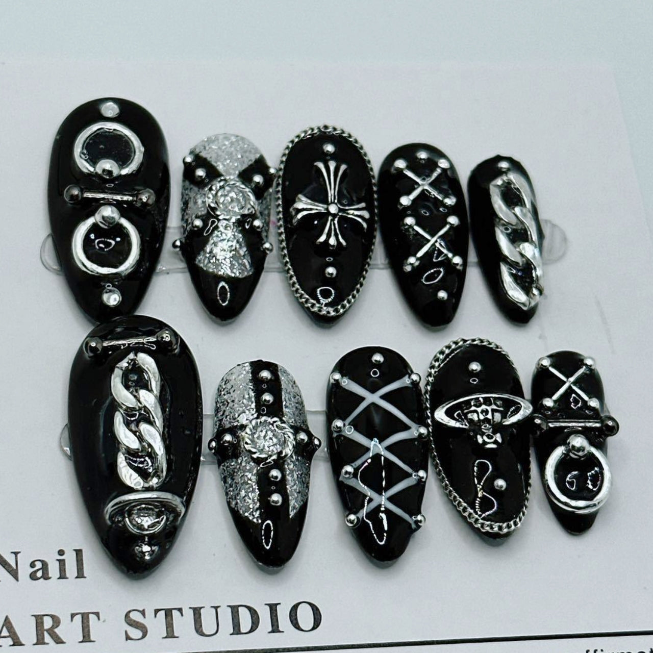 Punk Candy Crush| Long Coffin Manicure  | Handmade Press on Nails H61