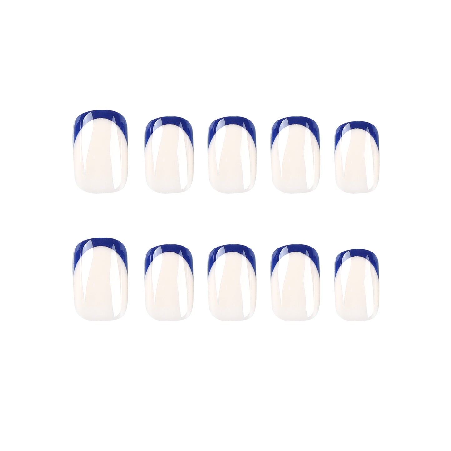 Klein Blue French| Short Squoval Manicure | Press On Nails N769